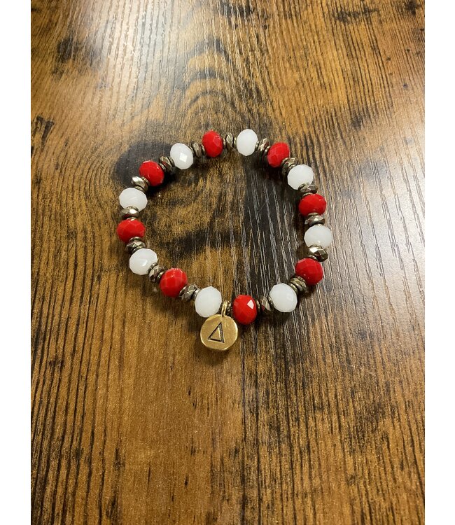 ΔΣΘ DST Gold “Δ” Charm beaded bracelet (FA24)
