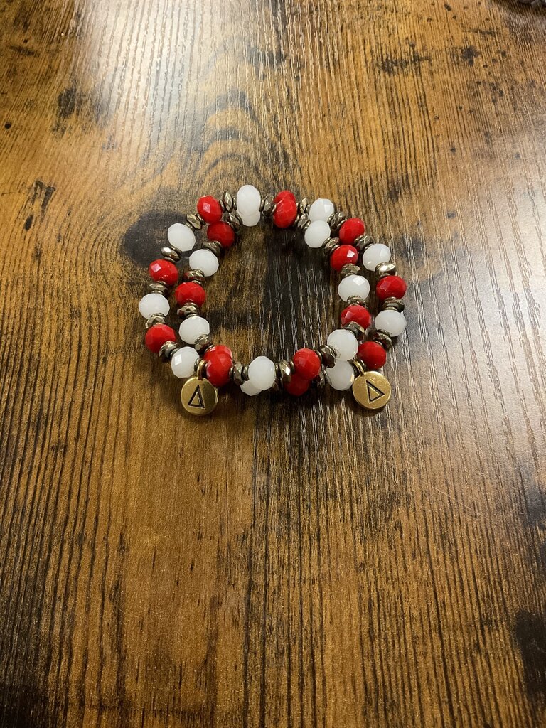 ΔΣΘ DST Gold “Δ” Charm beaded bracelet