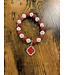 ΔΣΘ DST Red & White Beaded Bracelet