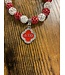 ΔΣΘ DST Red & White Beaded Bracelet