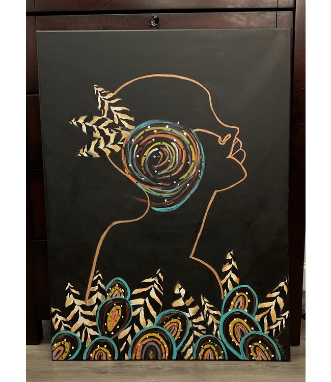 Feathers and Flowers Painting