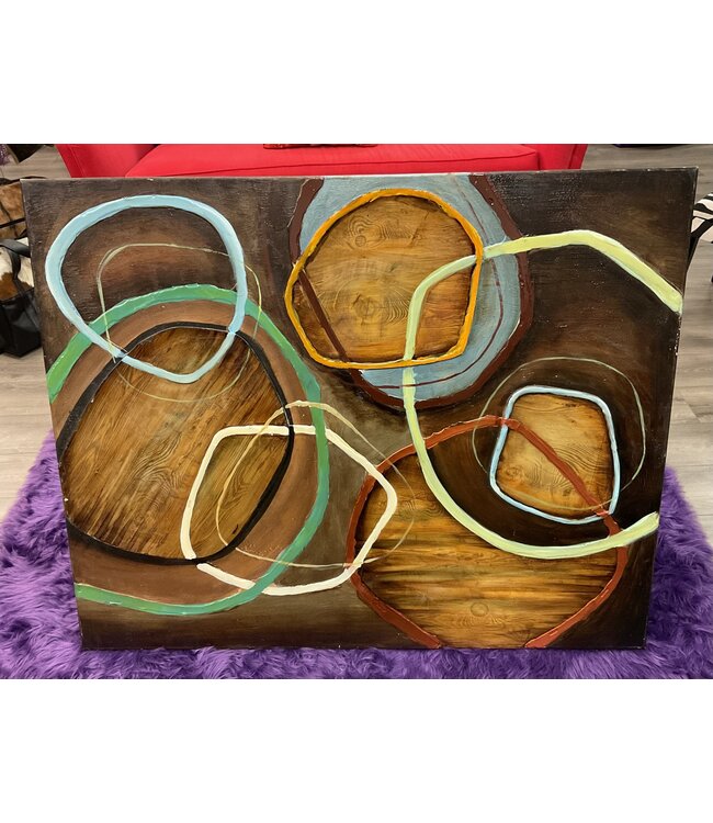 Textured wood and paint artwork