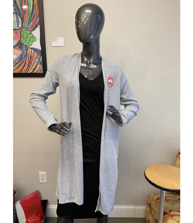 ΔΣΘ SALE DST Long Gray Sweater w/Shield (LG) (FA25)