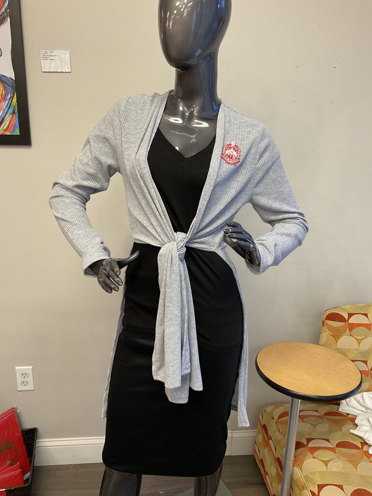 ΔΣΘ DST Long Gray Sweater w/Shield (LG) 2025