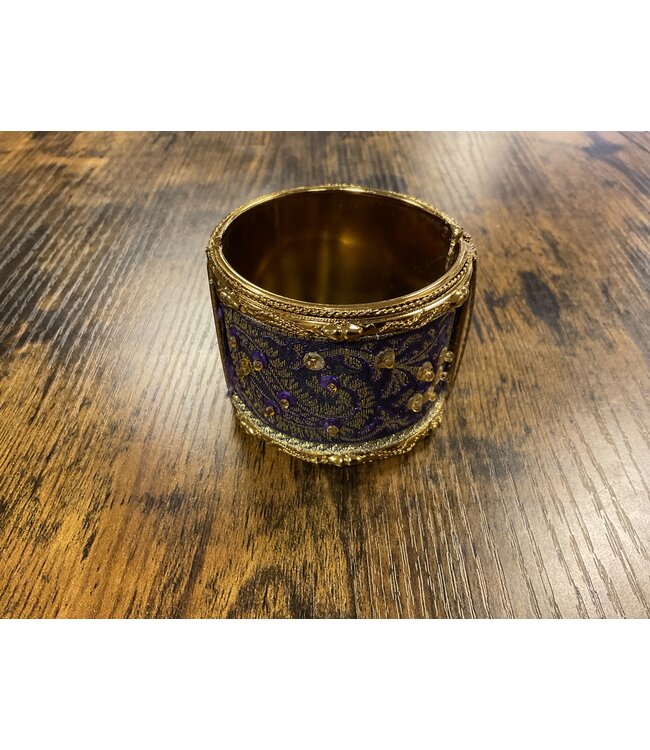 W Purple Beaded Cuff