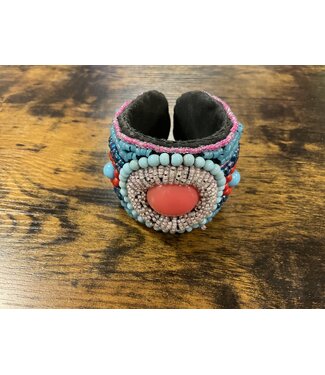 W Pastel Beaded Cuff Bracelet