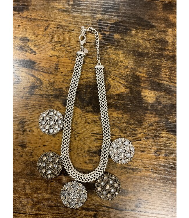 W Silver statement necklace