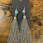 W Chain Tassel Earrings