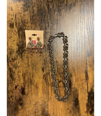 W Vintage Amber Chandelier Earrings