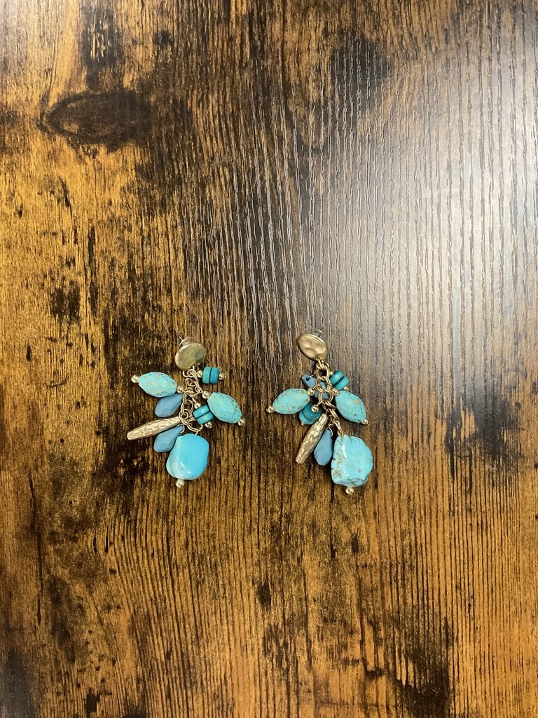 W Turquoise Cluster Earrings