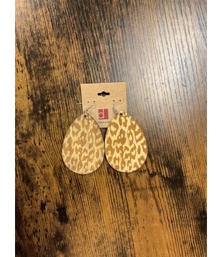 W Wooden cheetah print earrings