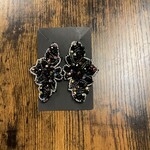 W Black iridescent beaded earrings