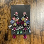 W Multi colored flower earrings