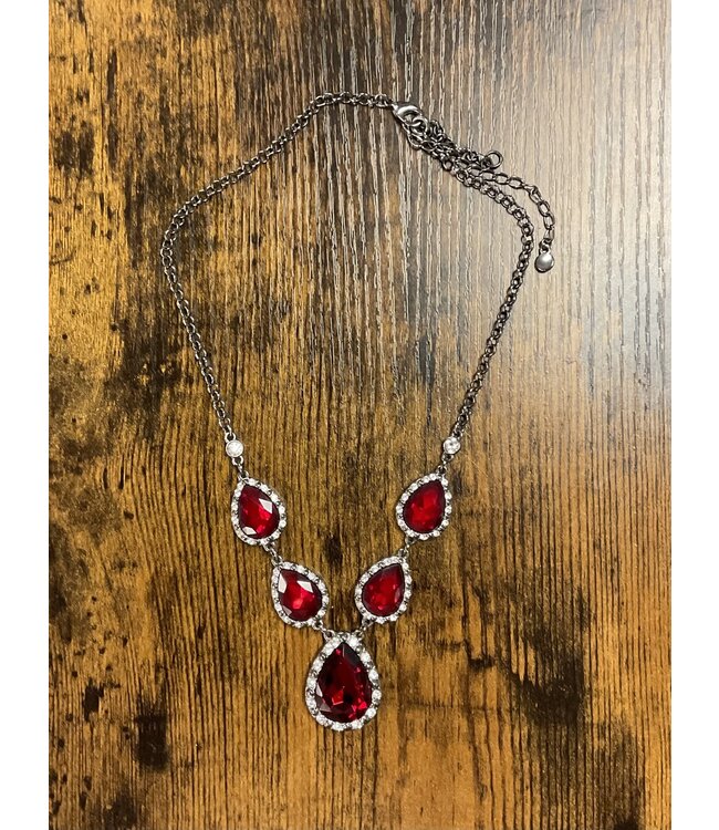 W Ruby Teardrop Necklace