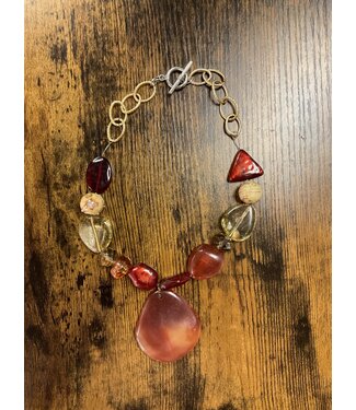 W Mixed Bead Statement Necklace