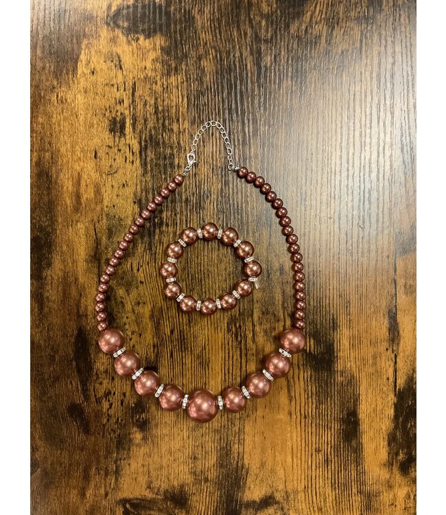 W Rose Tinted Pearl Bracelet