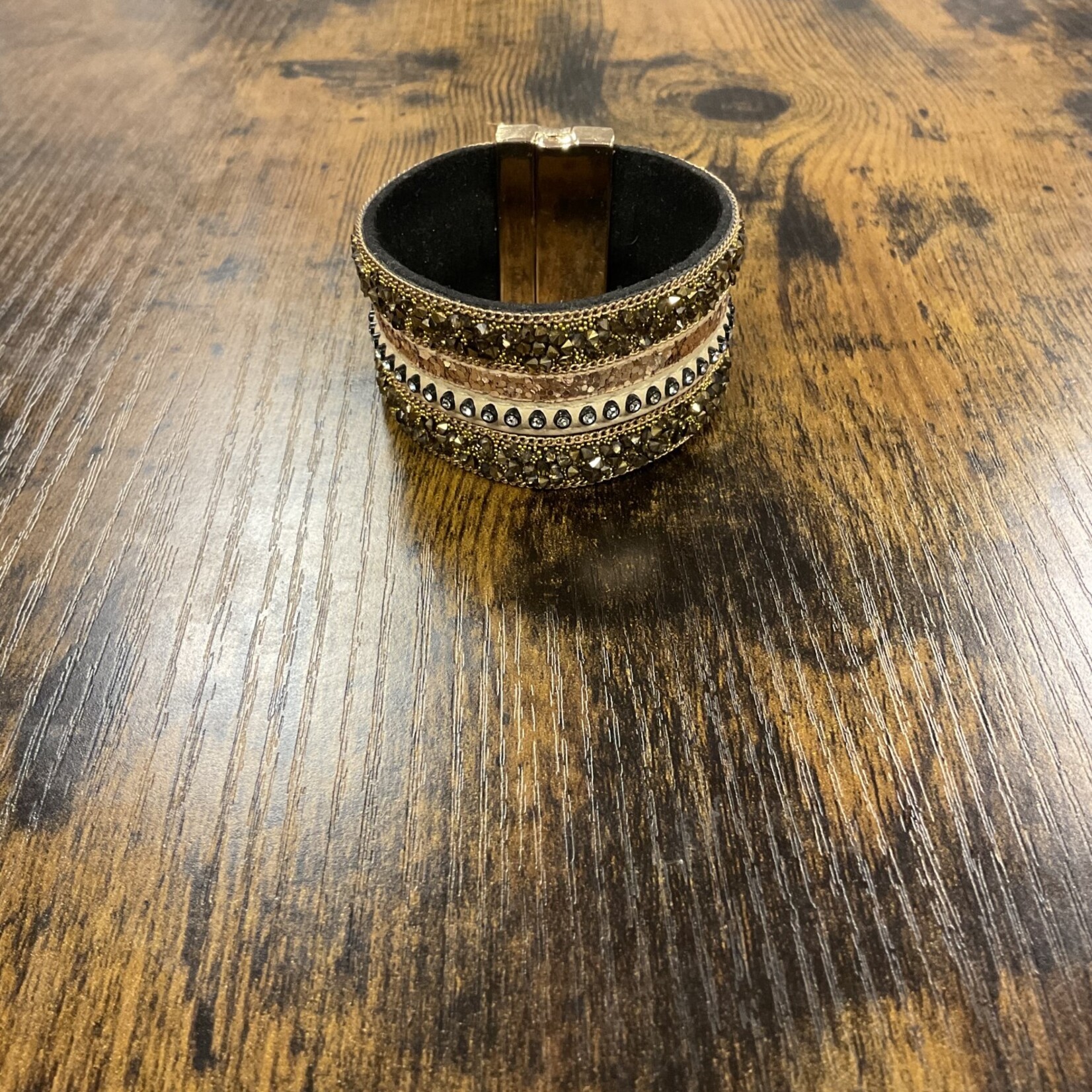 W Magnetic Beaded Cuff Bracelet