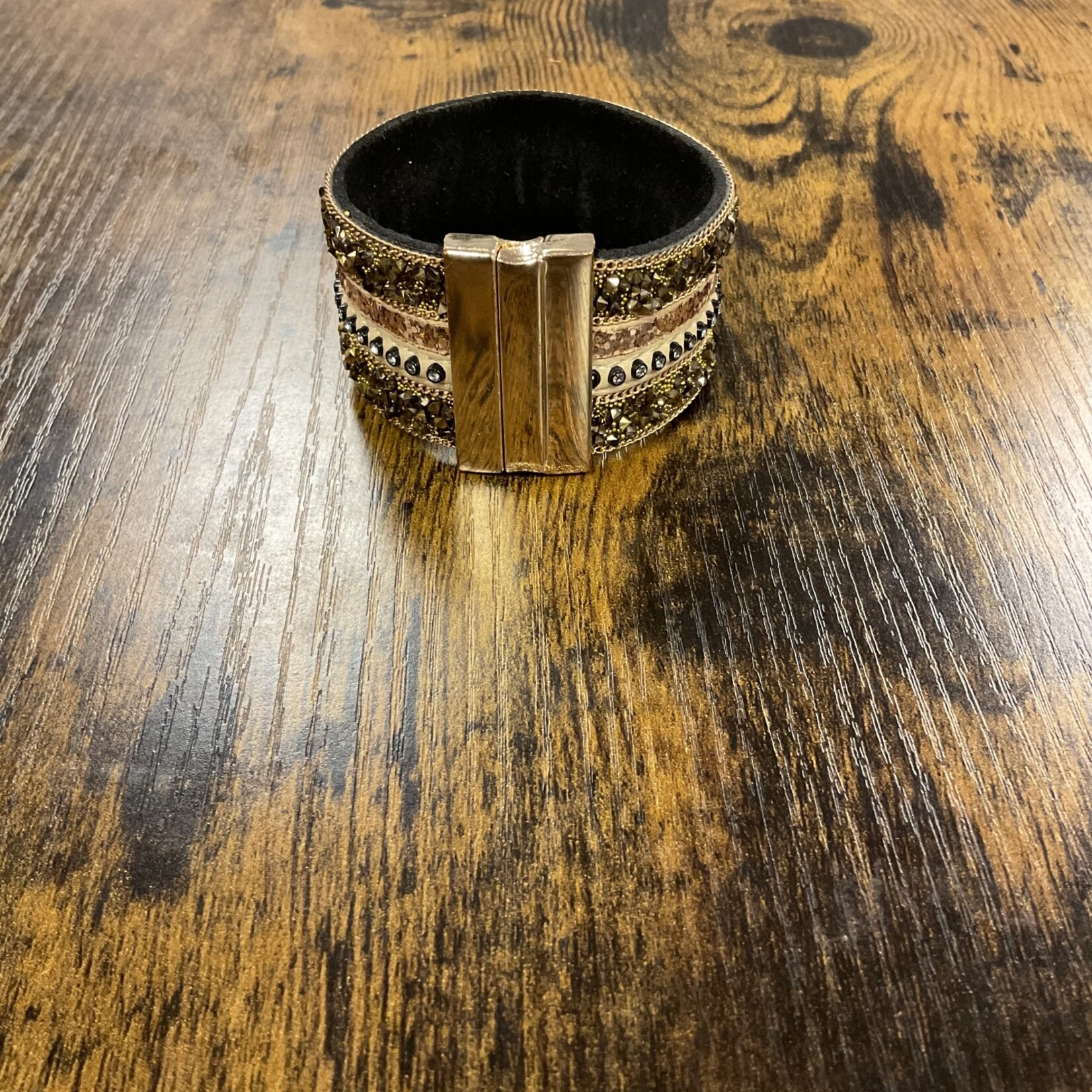 W Magnetic Beaded Cuff Bracelet