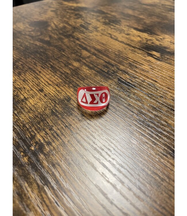 ΔΣΘ DST Fun Clear Handcrafted Rings (red) 2025