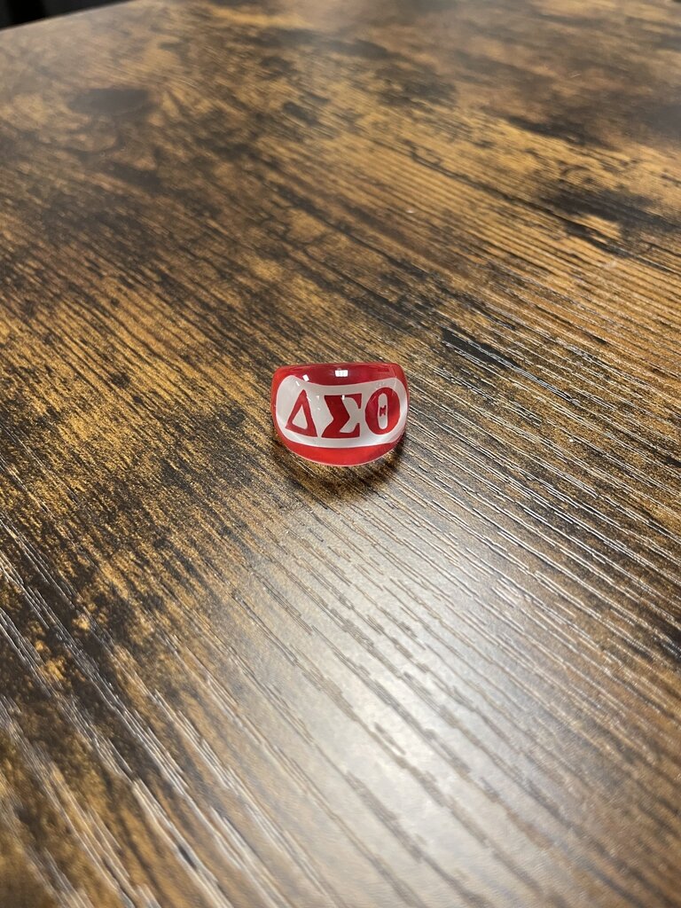 ΔΣΘ DST Fun Clear Handcrafted Rings (red) 2025