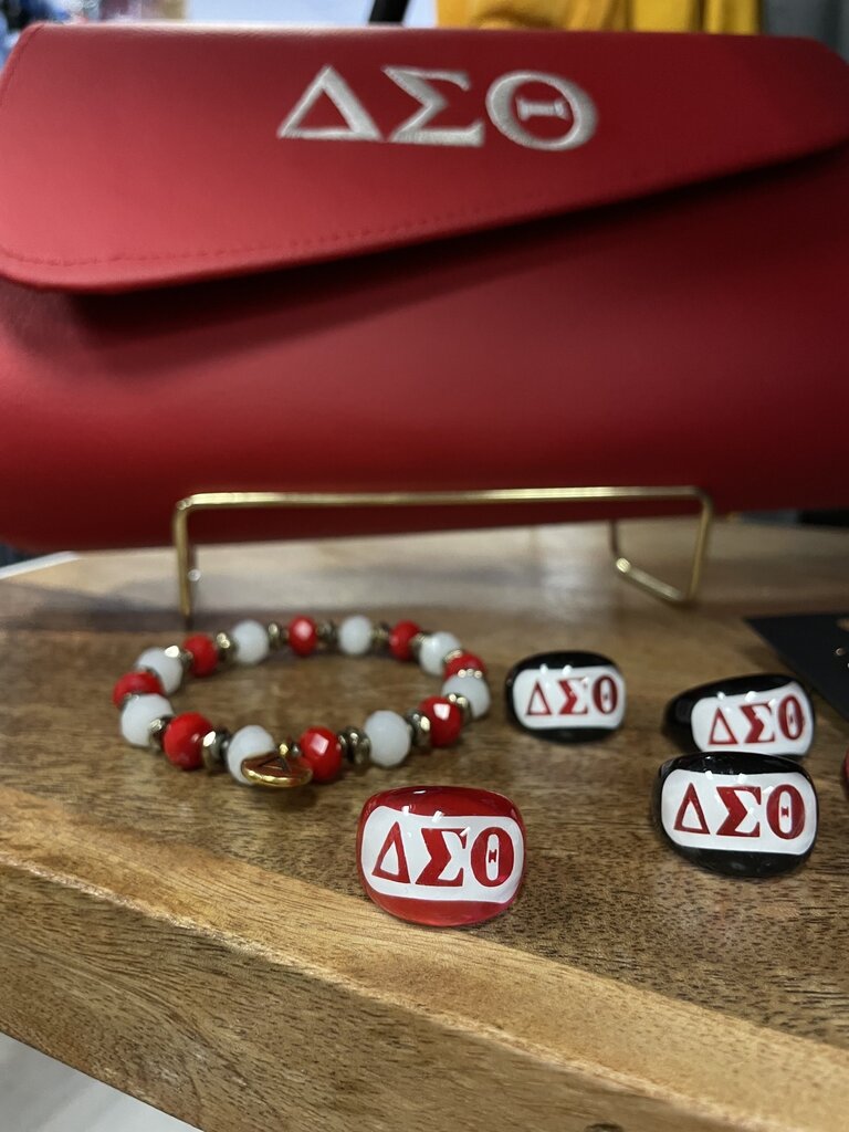 ΔΣΘ DST Fun Clear Handcrafted Rings (red) 2025