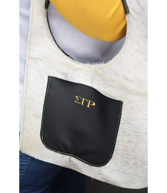 ΣΓΡ NEW! SGR Sigma Gamma Rho Cowhide D Bag w/Square/Rounded Pocket (SP26)