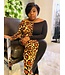 W Half and Half  Animal Print BodyCon Dress