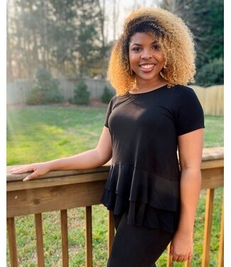 W Black Flowy Shirt