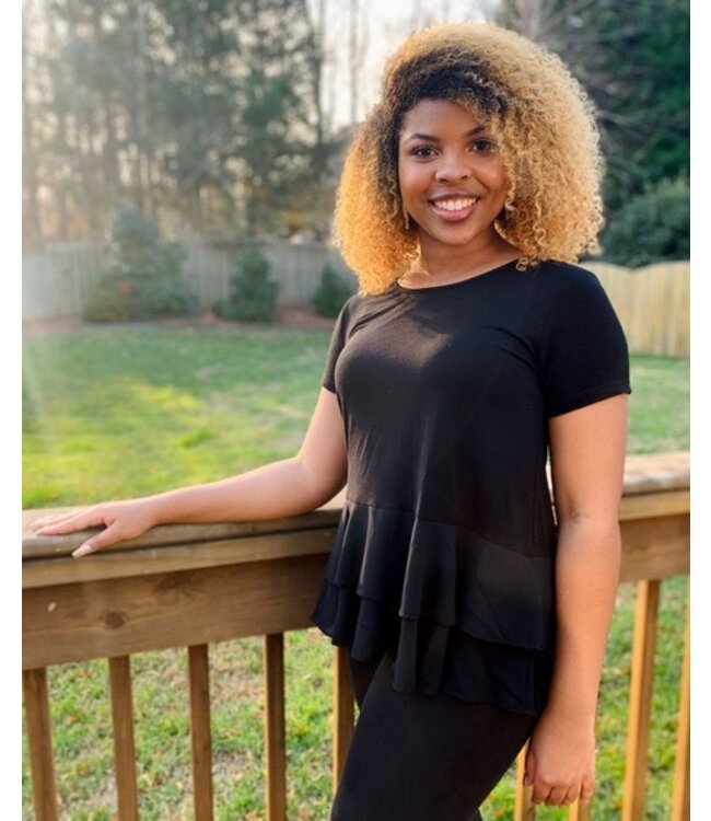 W Black Flowy Shirt