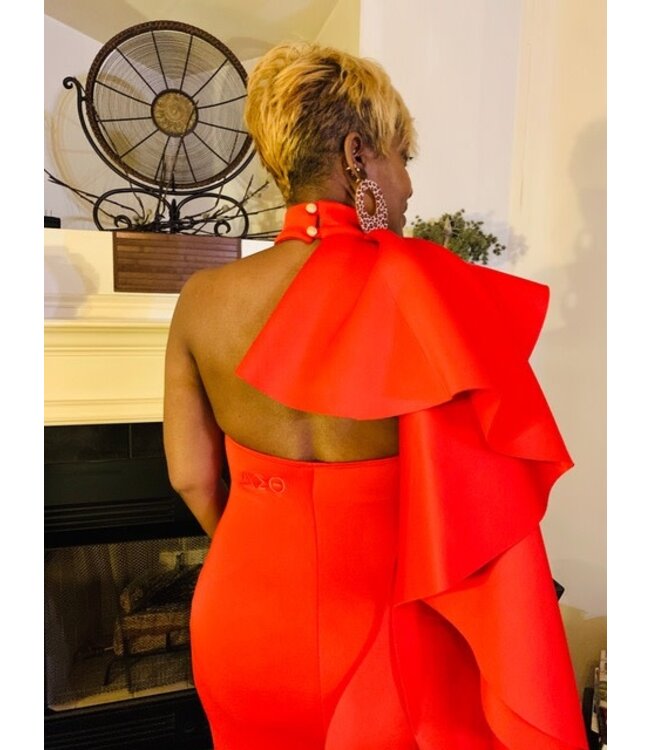 ΔΣΘ SALE DST Red Butterfly Off the Shoulder Dress (MD) (FA25)