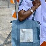 Handmade Blue Felt Tote