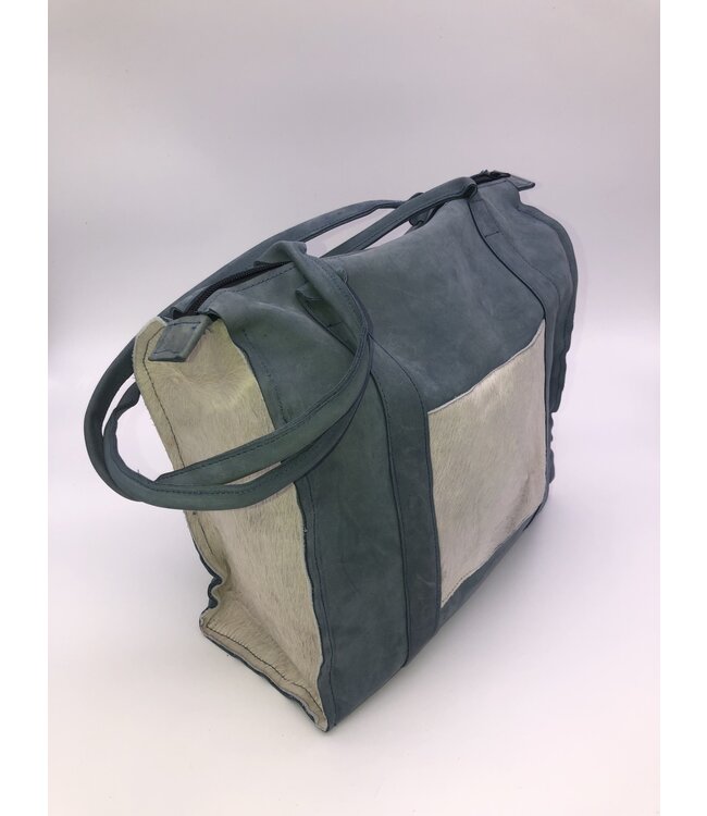 Handmade Baby Blue Suede Tote