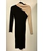 W Medium Ribbed Beige/black BodyCon dress