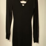 W Medium Black Ribbed BodyCon Dress
