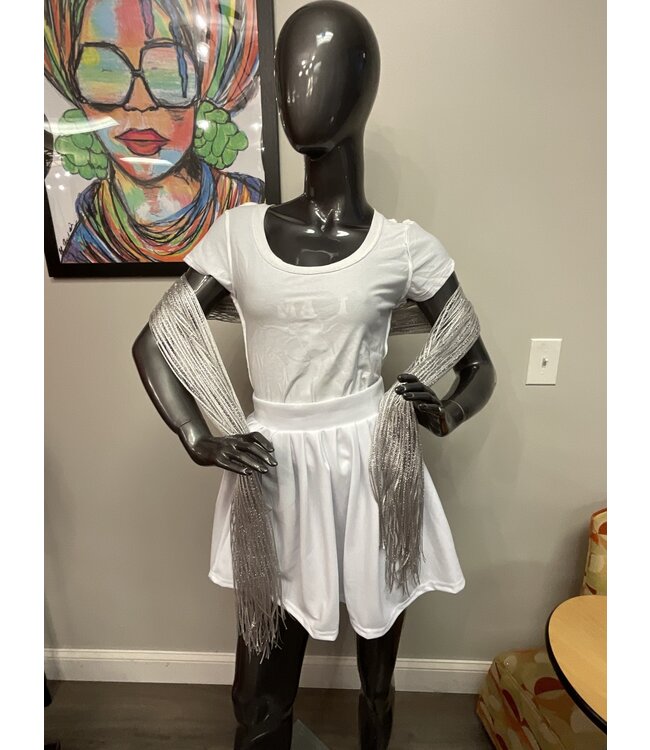 W Festive Silver Sparkly Scarf