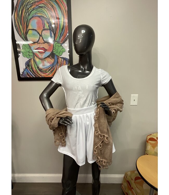 W Vintage caramel Champagne scarf