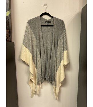 W Gray and Cream Poncho