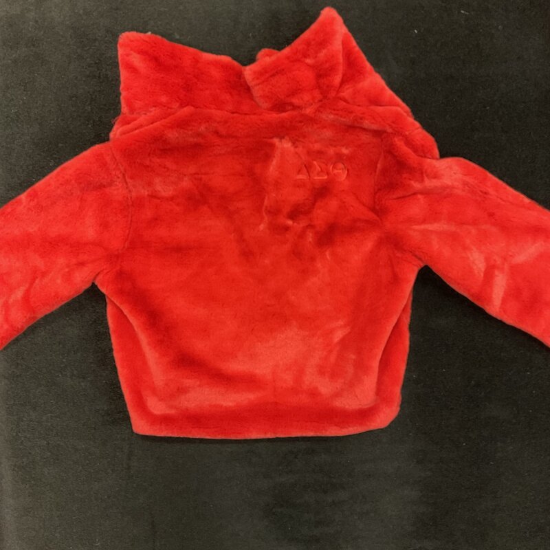 ΔΣΘ DST Red Plush Crop Jacket