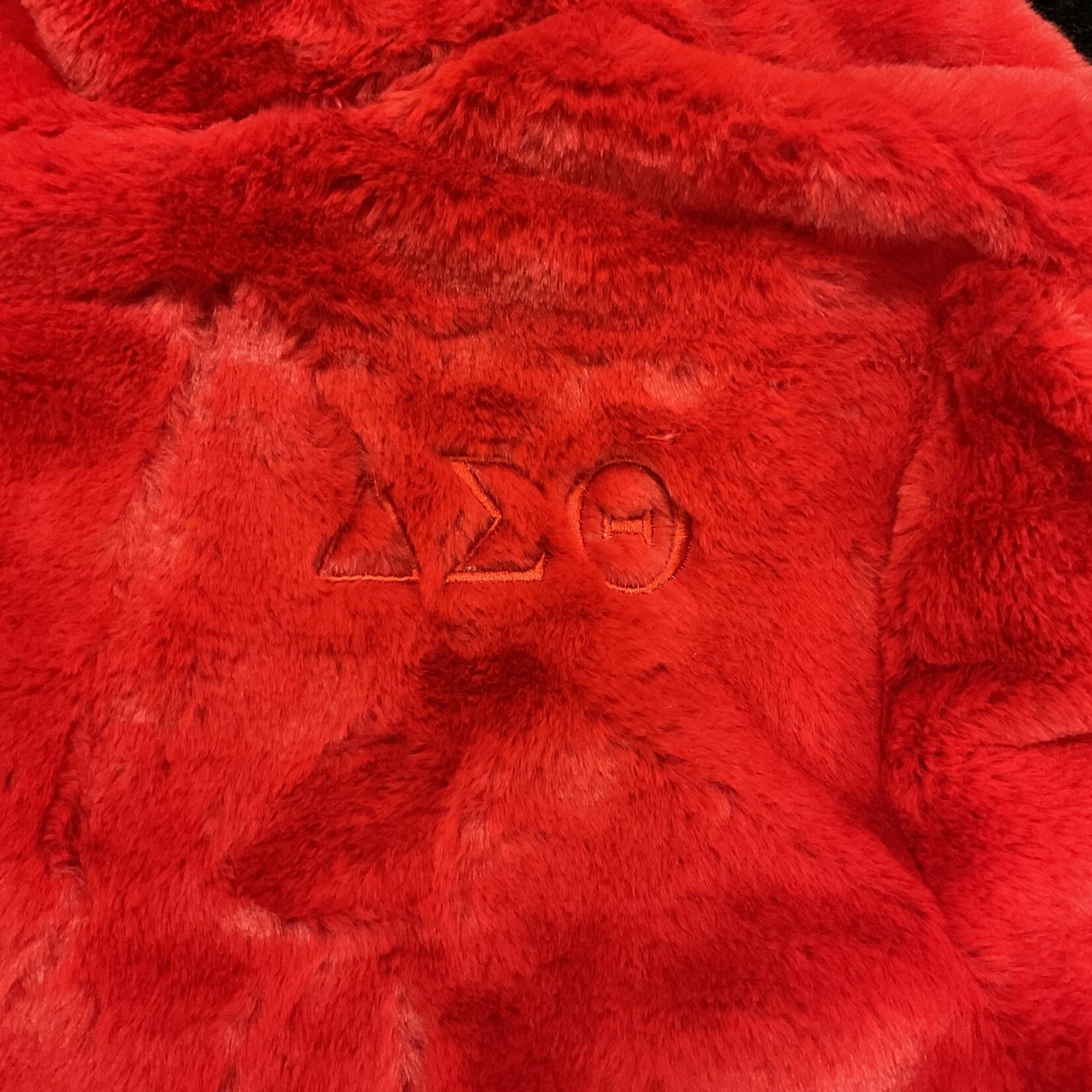 ΔΣΘ DST Red Plush Crop Jacket (Q2)