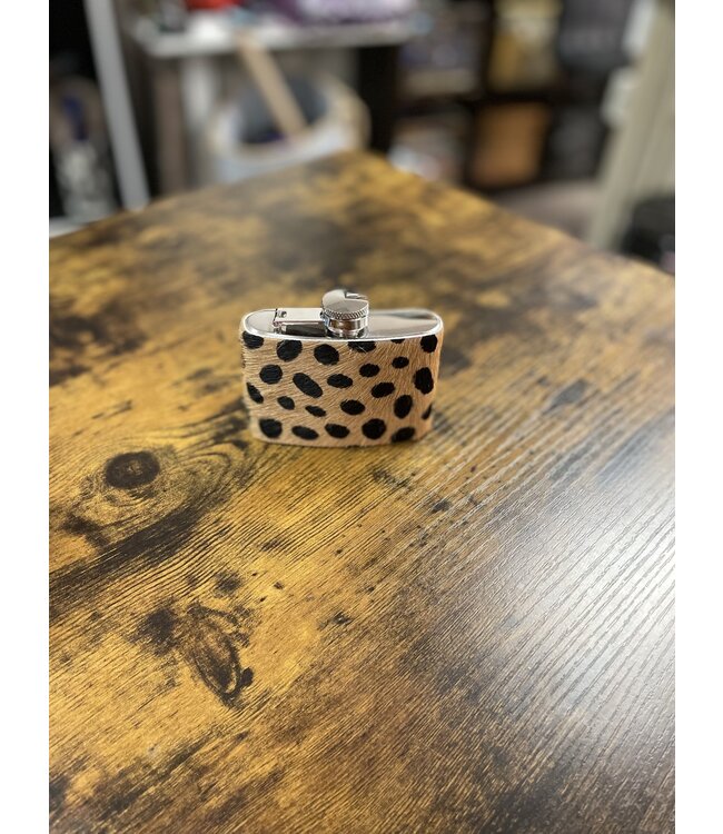 Cheetah Print Fur Flask