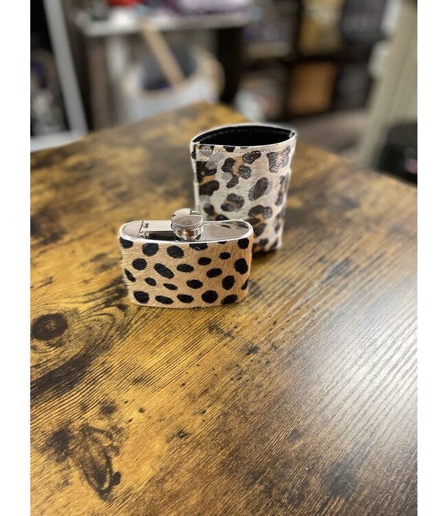 Cheetah Print Fur Flask
