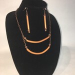 W Handmade Bronze Necklace and Earring Set