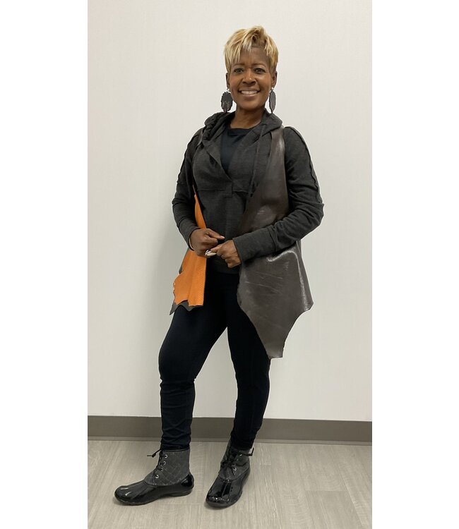 W Handmade unique real leather vest(FA25)