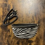 W Genuine Leather and Zebra Cowhide Fanny Pack