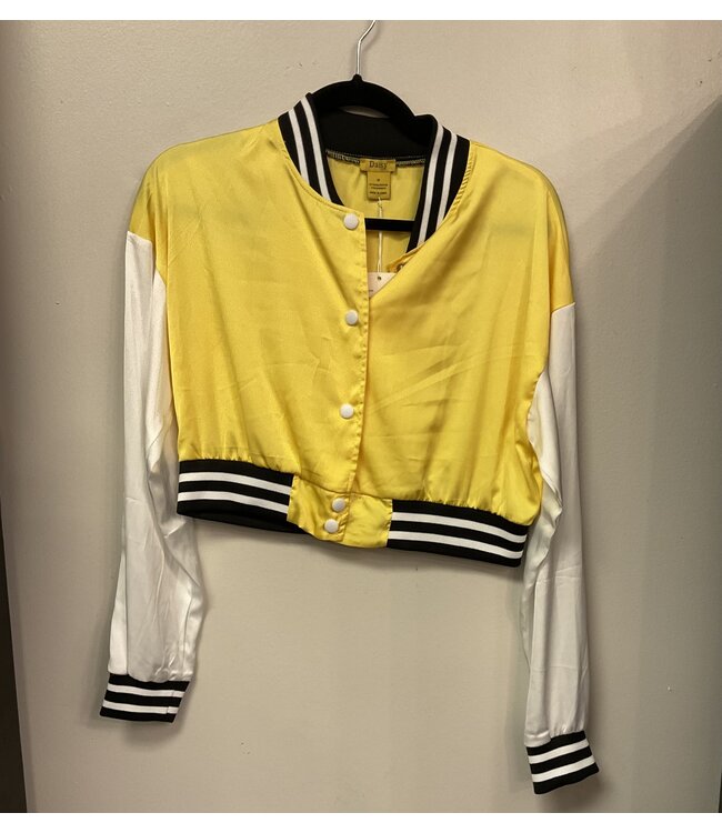 W Yellow Satin Bomber Jacket