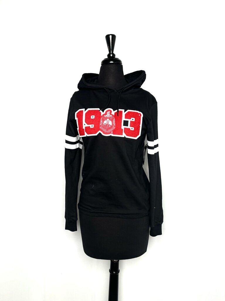 ΔΣΘ DST 1913 Red, Black & Gray Hoodie 2025