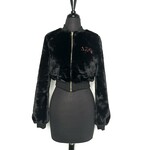 ΔΣΘ DST Black Plush Crop Jacket (Q2) Sale
