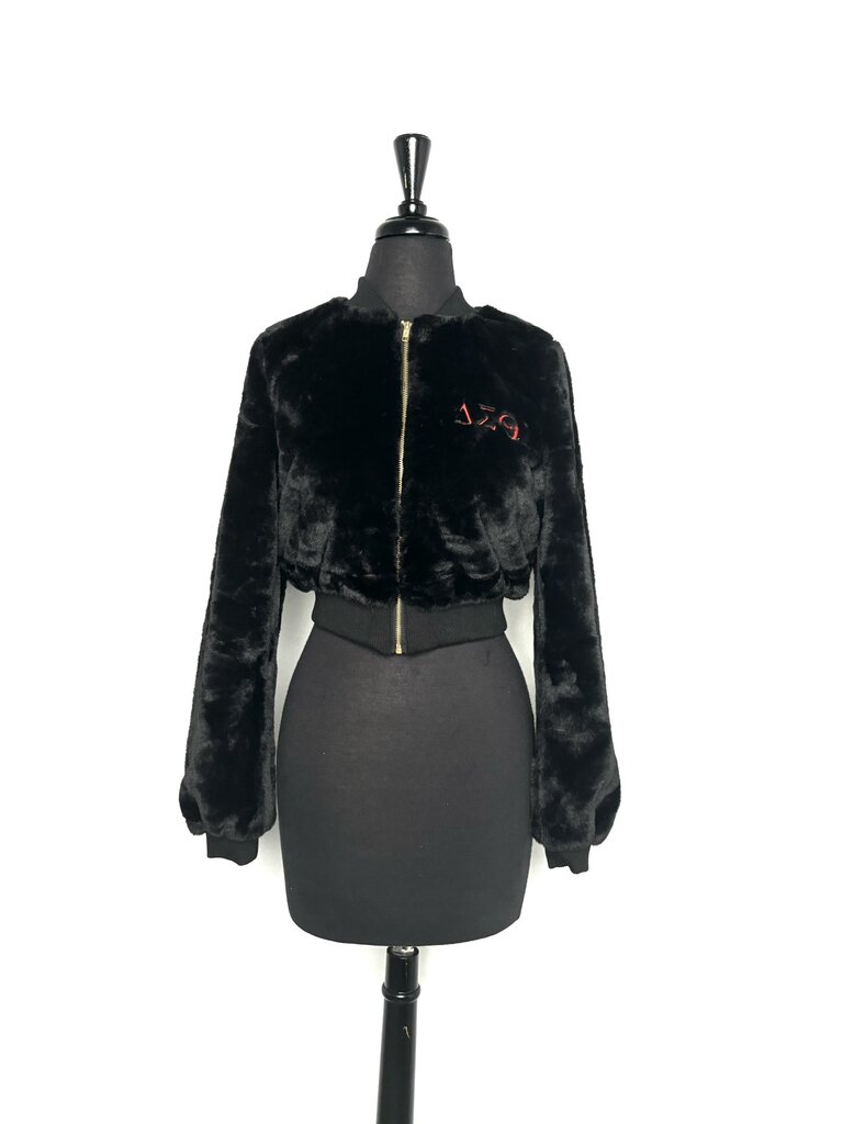 ΔΣΘ DST Black Plush Crop Jacket (Q2) Sale