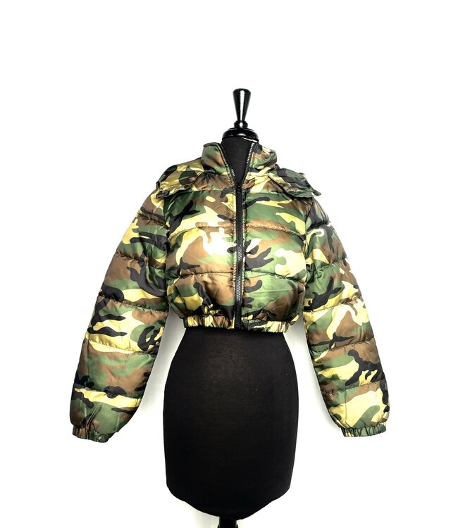 Camo puff jacket