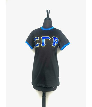 ΣΓΡ SGR Ringer Tee with Sewn Satin Tackle Twill Letters